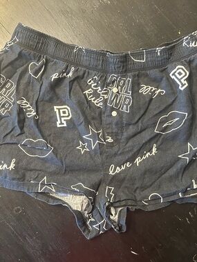 PINK Victoria's Secret Size Small Black Logo Sleep Shorts